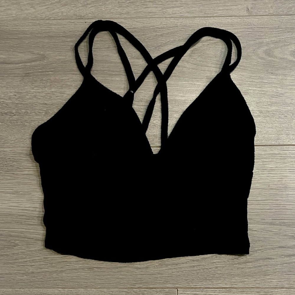 Black crop tank top